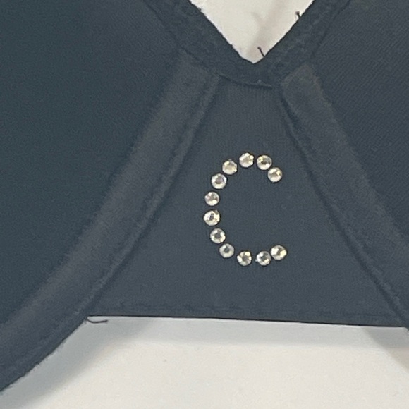 Chantelle Black Demi Lined Swarovski Crystal Bra Size 36B - Picture 4 of 5